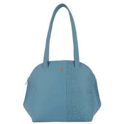 Baggit Blue Haven PVC Textured Bowler Handbag-42