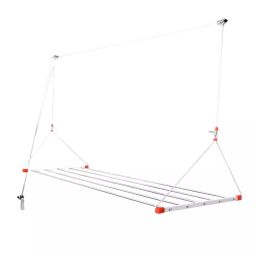 Bathla Single Pulley Ceiling Cloth Dryer For Balcony 182.88 cm (6 Ft) 5 Pipes Silver-10