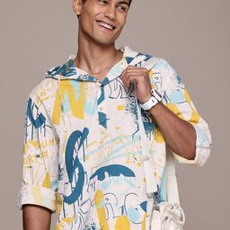 WROGN Pure Cotton Graphic Printed Casual Shirt-image-19