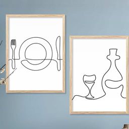 WALLLANE Brown & White 2 Piece Wood Abstract Wall Paintings-image-18