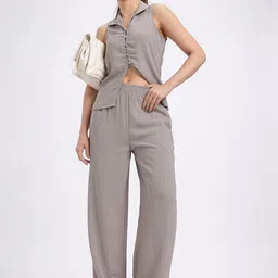 glitchez Structured Vibes Slim Fit Shirt with Trousers-image-1