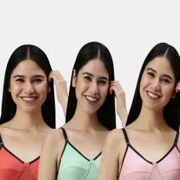 Kryptic Multicolor Cotton Medium Coverage Bralette Bra (Pack Of 3)-image-32
