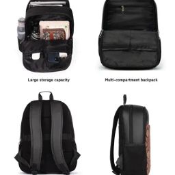 Zouk Statement Goan Waves Brown Jute Printed Laptop Backpack - 16.9 Ltrs image 5