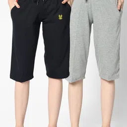 VIMAL JONNEY Women Pack of 2 Solid Lounge Shorts-image-95