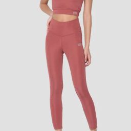 SILVERTRAQ Dusty Pink Logo Print Leggings-48