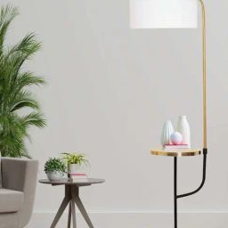 Kapoor E Illuminations Flemish Brass & Black Metal Single Light Floor Lamp-image-99