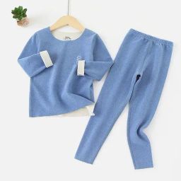 Little Surprise Box Kids Blue Solid Full Sleeves T-Shirt with Pants-image-60