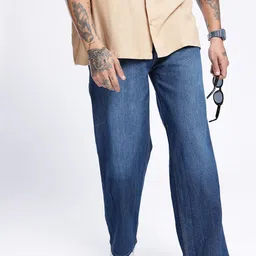 glitchez Men Urban CoolWide Leg Light Fade Stretchable Jeans-picture-46