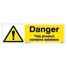SUNSIGNS  Danger This Product Contains Asbestos Signages Size 450x150 mm HP Print + Vinyl, SN0102-image-74