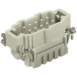 Harting Heavy Duty Connector Inserts / Modules HAN INSERT, PLUG, 10WAY, CAGE CLAMP, 09330102616-39