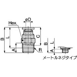 PISCO Tube Fitting Straight Standard Type Φ2.4 mm, PC6-M5W (Bag of 10 Pcs)-34