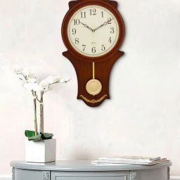 CHRONIKLE Elegant Vertical Brown Wood Wall Clock-20