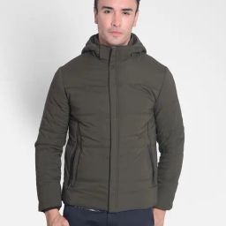 Crimsoune Club Dark Olive Regular Fit Hooded Jacket-image-37
