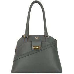 Baggit Grey PVC Solid Bowler Handbag-image-14