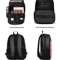 Zouk Statement Kolkata Nouveau Red Jute Printed Laptop Backpack - 16.9 Ltrs image 5