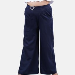 Kiddopanti Solid Flared Pant - Navy-image-52