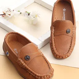 Cute Walk By Babyhug Slip On Formal Shoes -Brown-picture-0