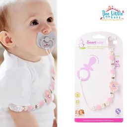 The Little Lookers Silicone Pacifier Clip for Baby Boys and Girls, Fits Most Pacifiers and Teething Toys - Baby Pink.-picture-23