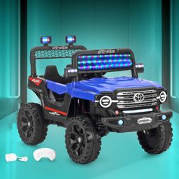 Battery Operated Ride On Jeep With Music Lights & Remote Control - Blue-3