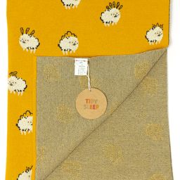 Tidy Sleep 100% Knitted Cotton Baa-Baa Sheep Print Knitted Blanket-17