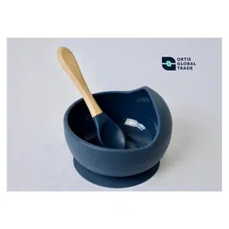 Ortis Silicone Small Suction Bowl Set with Spoon 2 Pc Feeding Set - Blue-picture-9