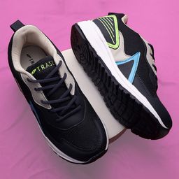 TRASE Colour Blocked Lace Up Running Shoes - Navy Blue-image-84