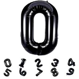 decor mantra Décor Mantra 32 Inch Number Foil Balloon 0 For birthday Decorations Items-Black Color-Pack of 1-picture-23