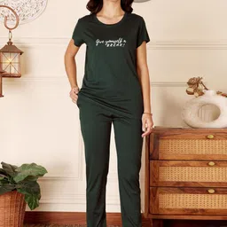 Bodycare Women Cotton Printed T shirt & Pyjama Night suit-picture-46