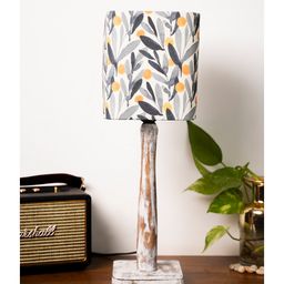 Green Girgit Curve Distress White Lamp with Yellow Leaves shade image 2