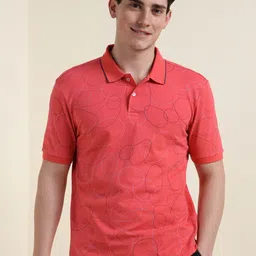 Allen Solly Men Abstract Printed Polo Collar Cotton T-shirt-image-17