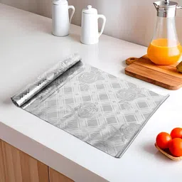 Kuber Industries Silver-Toned & Black Water Resistant Shelf Liner Organisers image 1