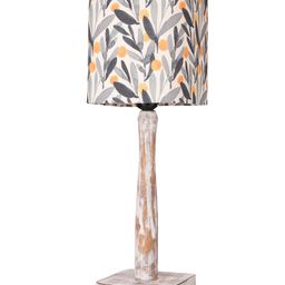 Green Girgit Curve Distress White Lamp with Yellow Leaves shade image 4
