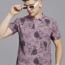 STELVIN Men Abstract Printed Polo Collar Regular Fit T-shirt-image-36
