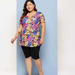 Aarika Plus Size Floral Printed Swimming Dress-image-66
