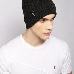 Roadster Unisex Grey Self Design Beanie-12