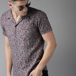 Moda Rapido Men Grey Slim Fit Printed Casual Shirt-image-8