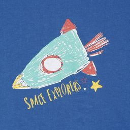 MINI KLUB Boys Blue Printed Round Neck Pure Cotton T-shirt image 3