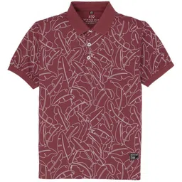 Status Quo Boys Printed Polo Collar Tropical Pockets T-shirt-image-31