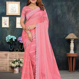 Moda Rapido Striped Embellished Beads and Stones Festive Saree-image-6