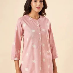 Akkriti by Pantaloons Pink Cotton Printed Tunic-image-68