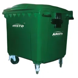 ARISTO 660 L Green Plastic Dustbin With Wheel-40