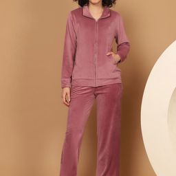 Kanvin Women Velvet Night suit-image-20