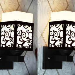 Gojeeva Black Wood Square Shaped Wall Lamp-picture-7