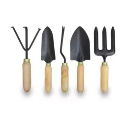JetFire Wooden Work Set of Cultivator, Hand Rack, Transplanter, Weeder, Trowel Garden Tool Kit-image-24