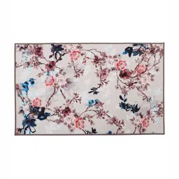 MODEFE Peach-Coloured Floral Anti-Skid Nylon Carpet-image-81