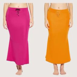 Secrets By ZeroKaata Assorted Plain Saree Shapewear - Pack Of 2-image-70
