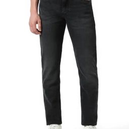 Calvin Klein Jeans Washed Black Cotton Regular Slim Fit Jeans-picture-14