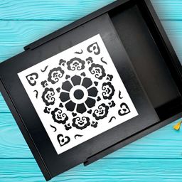 Angira handicrafts Black & White Printed Wooden Multi-Utility Organiser-18
