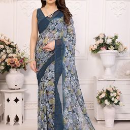 The Textile Hub Floral Printed Pure Georgette Saree-image-48