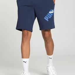 Puma Power Men Brand Logo Printed Regular Fit Pure Cotton Mid Rise Shorts-image-15